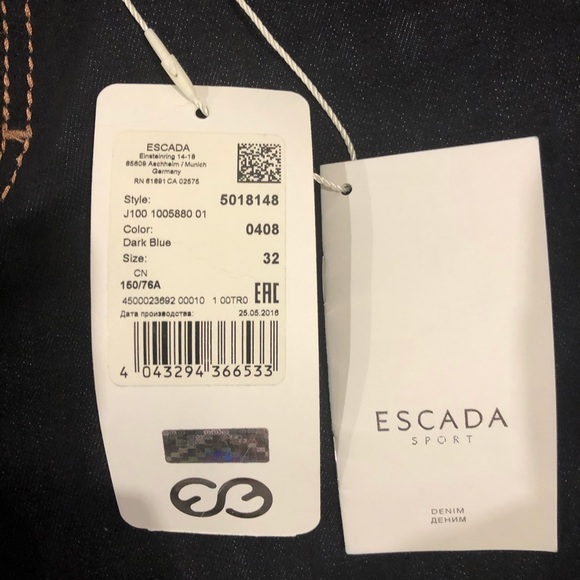 BNWT Escada Sport Linda Straightleg sz 32 - Picture 4 of 8